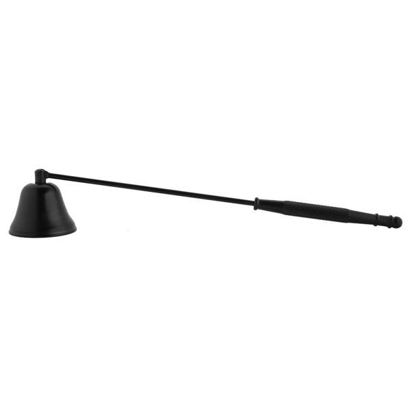 1 st mode rostfritt stål klockformad ljus Snuffer Wick Trimmer Cover Handverktyg (svart)