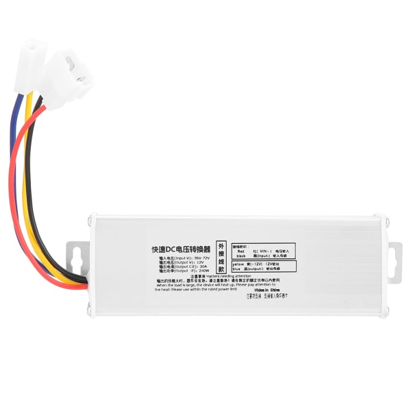 36-72V till 12V 20A 240W DC-omvandlare Adapter Spänningstransformator (extern kabeldragning)