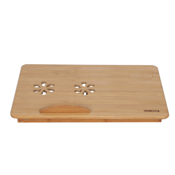 Bärbar hopfällbar bambu sängbord Laptopbord Justerbar knäbord Notebookbord Stativbricka med låda