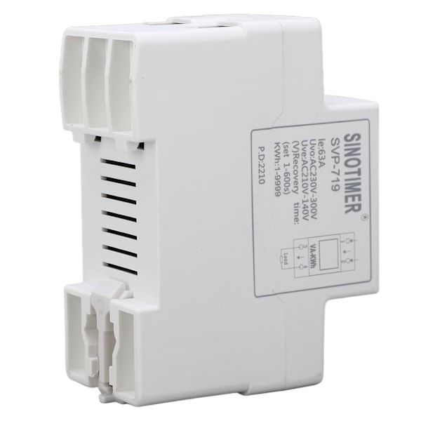 Över- och underspänningsskydd Justerbar Självåterställande Intelligent Spänningsskydd AC220V 63A