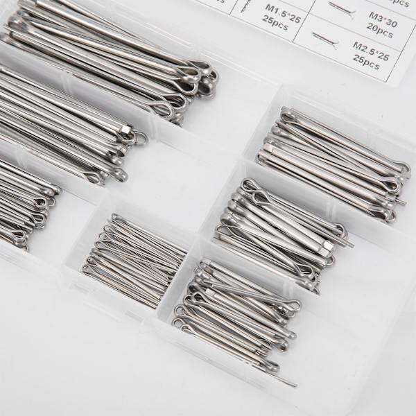 150 stk. Splint Sortiment Rustfrit Stål 7 Specifikationer Splitstifter Universal Biltilbehør