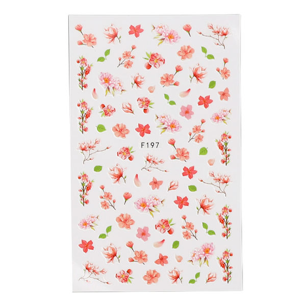 Blomster Nagelsticker Säker 3D Självhäftande Nagelsticker för DIY Nagelkonst Dekorativa Tillbehör