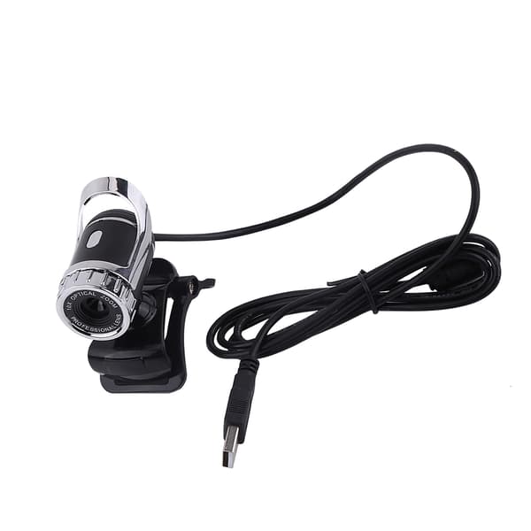 12M Pixels Clip-on Webcam Webkamera HD 360° Roterende Stativ Indbygget Mikrofon til PC Sølv