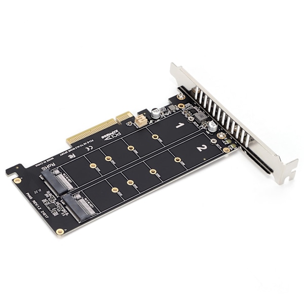Adapterkort Dual M.2 NVMe SSD til PCIE X8 M Key Harddisk Konverter Læser Udvidelseskort PH45