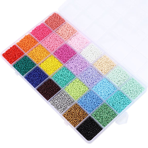 14000 st Pärlor för Armband 28 Färger 2mm Glasfrö Pärlor för Smyckestillverkning DIY Konst