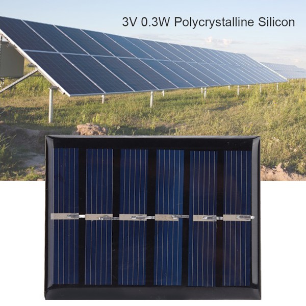 4 kpl 3V 0,3W Monikiteinen Silikoni DIY Turvallinen Aurinkovoiman Latauspaneeli Kaapelilla 65x48mm