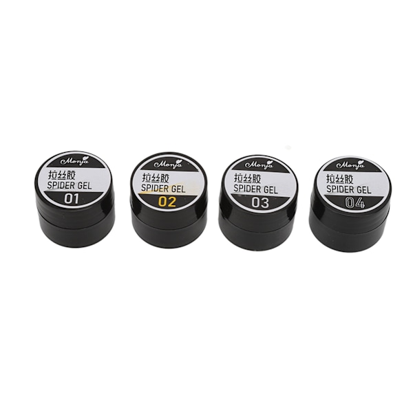4-pack Solid Polish Glue Färgade Nageltips Lim Gel Elastiskt Nagelkonst Manikyrlim
