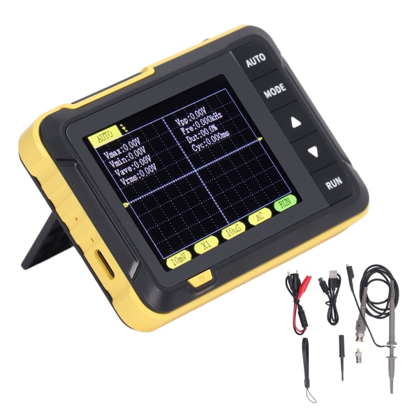Handhållen oscilloskop Analog Digital Signal Bärbar Oscillografmätare 200K Bandbredd 2.5MS/s Samplingshastighet