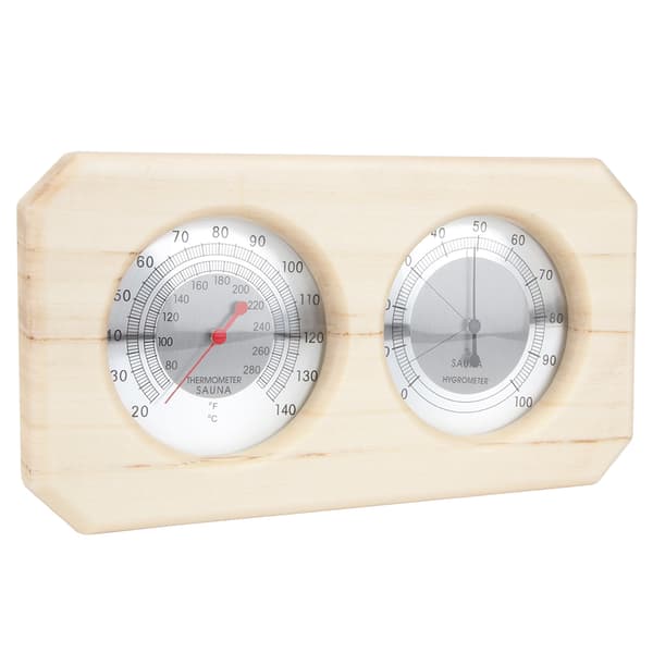 Bærbar 2-i-1 Træ Termo Hygrometer Termometer Hygrometer Damp Sauna Rum Tilbehør