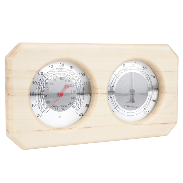 Bärbar 2-i-1 Trä Termometer Hygrometer Ångbastu Rum Tillbehör