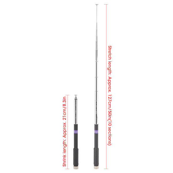 Anti-kollisions Aluminium Legering Lang Trækstangsantenne SMA Hanstik VHF 136-174MHz