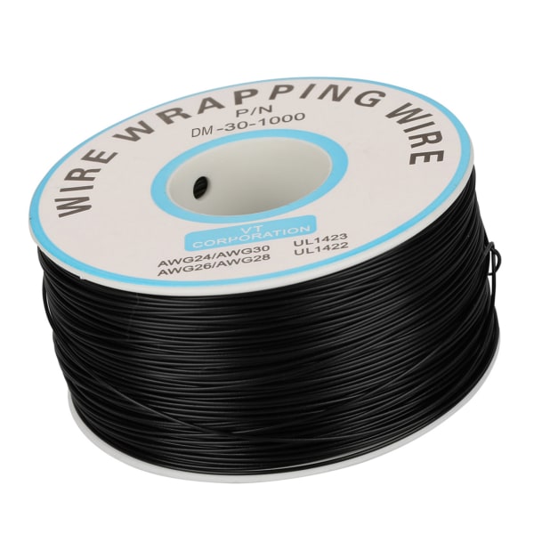 1 rulltrådslindning enkel koppartråd 30AWG kabel 0,25 mm kärndiameter (svart)
