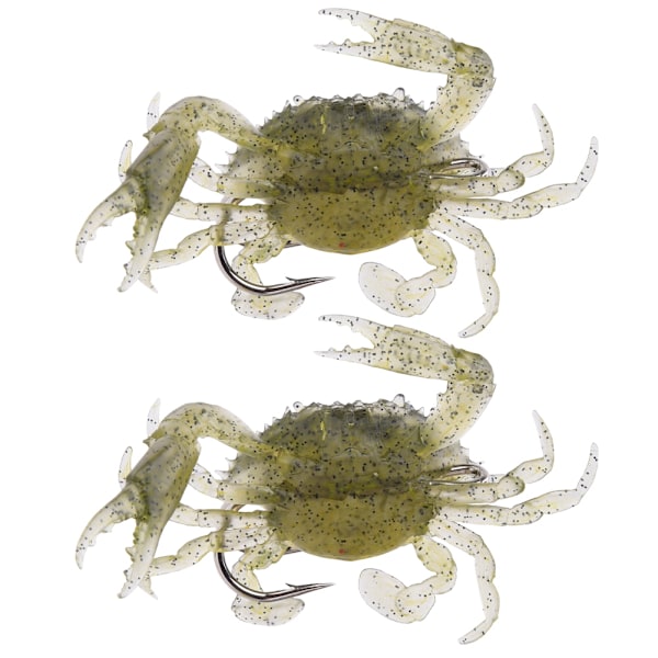 2 stk. Silikon Myke Fiske Lokkemidler Kunstig Agnkrebbe med Skarpe Kroker Fisketilbehør 1#