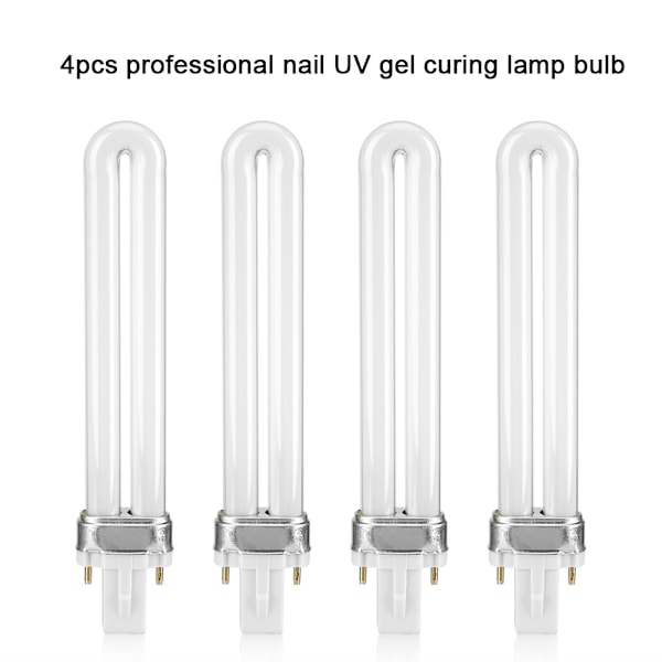 4-pack Manikyr UV-lampa Glödlampa 9W Nagellack Gelhärdningslampa Rör