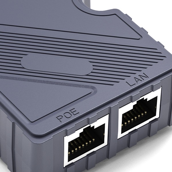 PoE-injektor 48–57V 3A GigE Passiv ABS Overspennings- og ESD-beskyttelse 150W med LAN for Starlink Internett-kit Satellitt