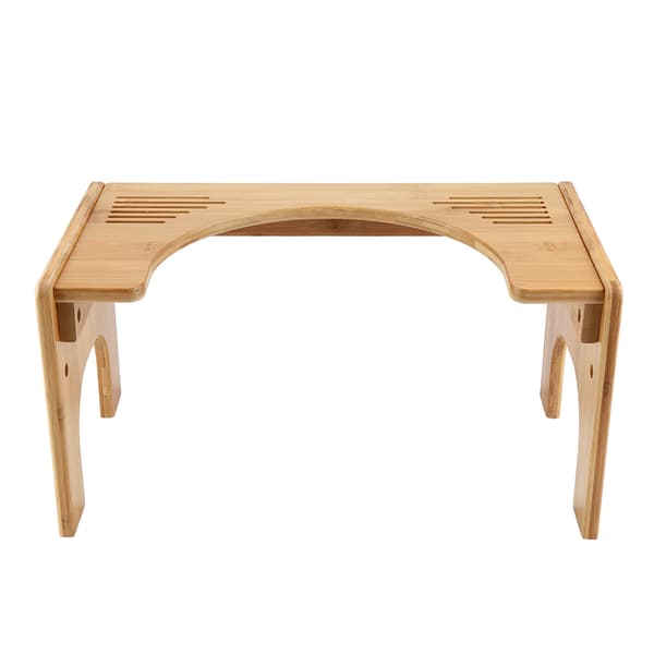 Justerbar Bambu Halkfri Toalettpall Stol