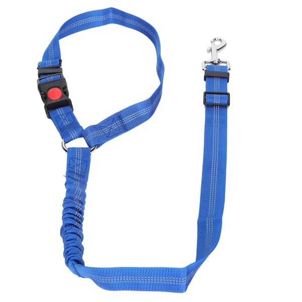 Justerbart nackstöd för husdjur Säkerhetsbälte Hund Nylon Reflex Säkerhetsbälte för Bil Blå
