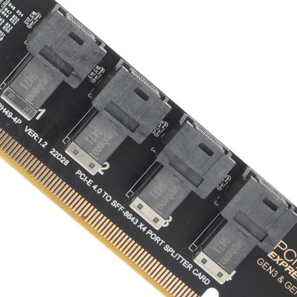 PCIE till U.2 adapterkort PCIE X16 till 4 portar U.2 NVME SFF8643 SFF8639 PCIE Split Expansion Card med LED-indikator