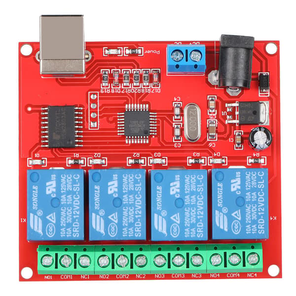 4-kanals 12V datamaskin USB Smart Switch Controller PC Relé Modul Utvidelseskort