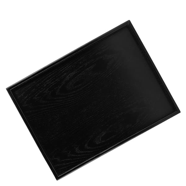 Rektangulær Form Massivt Træ Te Kaffe Snack Mad Måltider Serveringsbakke Plade Bakker 40 x 30 cm