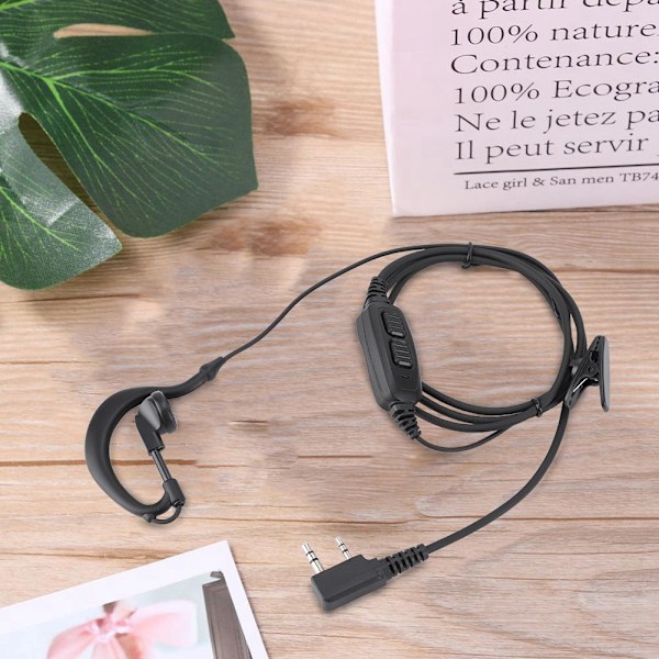 Dual PTT Headset Hörsnäcka med Mikrofon För Baofeng UV-82 UV 82 UV82L UV-89 2-vägsradio