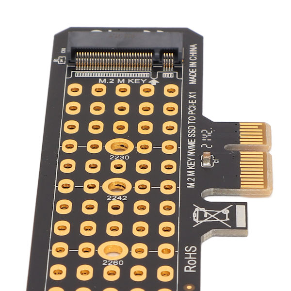 NVMe M.2 till PCIE X1 Riserkort Aluminium Värmeöverföringsdesign Halvhög Baffel NVMe PCIE Adapter för Win för Dator