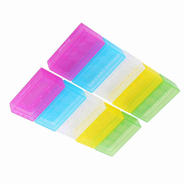 5 Färger Multifunktionell Transparent Plast Hållare Förvaringslåda För 18650 18350 Batteri 10 st