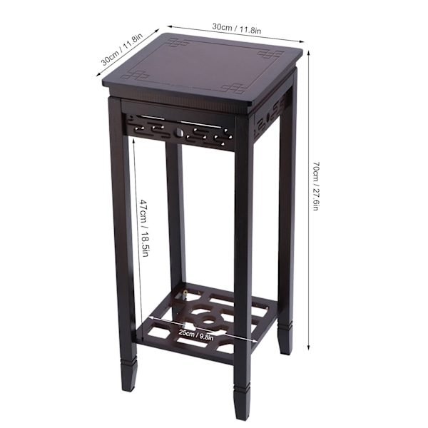 2-lags Plantestativ Bambus Blomsterpotte Display Reol Opbevaringshylde til Stue Gang 70x30x30cm