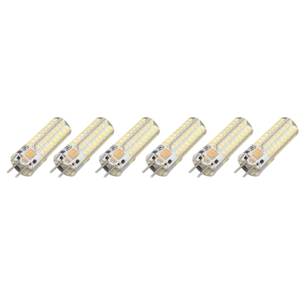 6-pack GY6.35 LED-lampa 7W AC DC12V 700lm 72 LED:er 360 graders LED-majslampa för hänglampor, taklampor, vitt ljus (6000K-6500K)