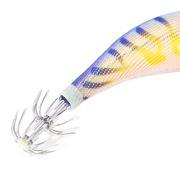 10 stk. Hard Bait Squid Jig Fiske Lokkemiddel Bleksprut Tre Reker Sepia Krok Rig med Pose