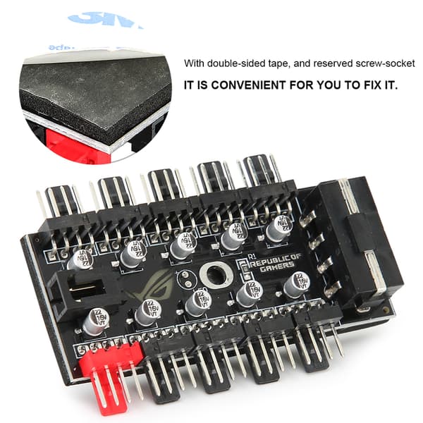 PC Kabinet Blæser Hub Computer Temperatur Regulator 4pin CPU Køle Hub til Computer Kabinet Med PWM Kabel4D Interface