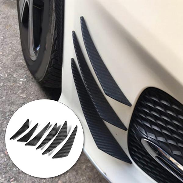 6 stk. karbonfibertekstur bilfangerfinne canard splitter diffuser valance spoilerleppe