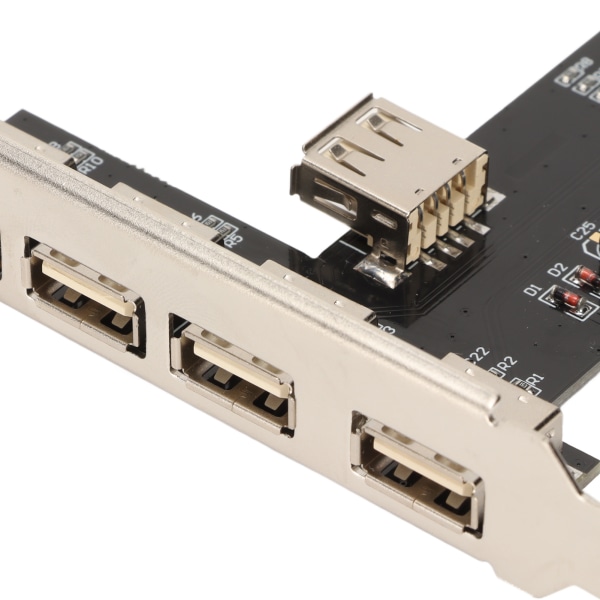 PCI till USB2.0 Internt Utbyggnadskort 5 Portar 480Mbps Plug and Play 4 Externa 1 Intern PCI Utbyggnad till USB Adapter Hub