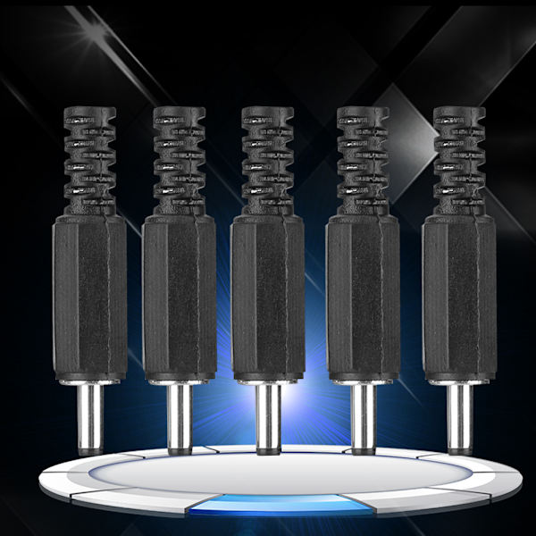5 st 1,3 mm x 3,5 mm Han DC-strömplugg Jack Koaxialkontakt Adapter