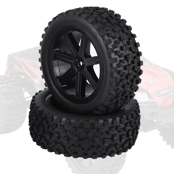 4st 1/10 RC Truck Gummi Däck Hjul Däck för ZD Racing Buggy Crawler Car Svart