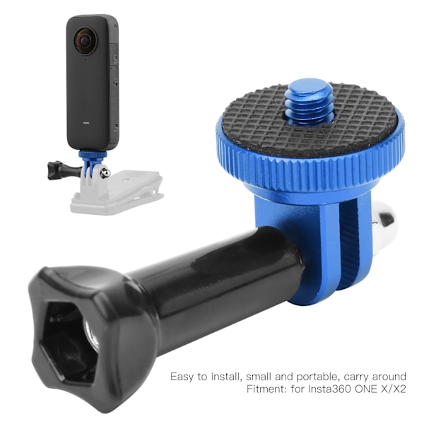 Kamerafäste Mount Adapter Aluminiumlegering Förlängningsarm Tillbehör för Insta360 ONE X/X2 Blå