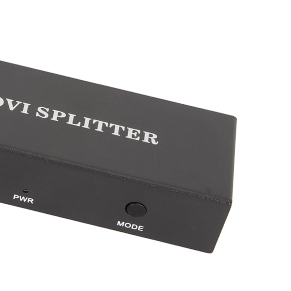 1x2 DVI Splitter 1 ind 2 ud Understøtter opløsning op til 1920x1440 2 Port DVI Video Splitter til PC Laptop DVR Projektor HDTV EU Stik