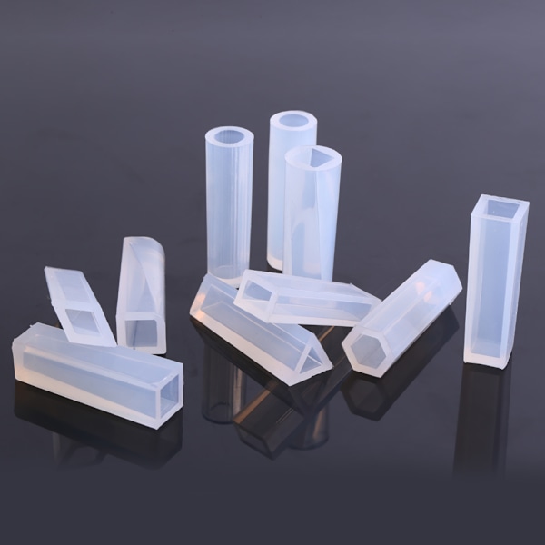10 stk/sett DIY Smykker Sylindere Stripe Silikonform Håndverktøy for Laging av Resin Anheng