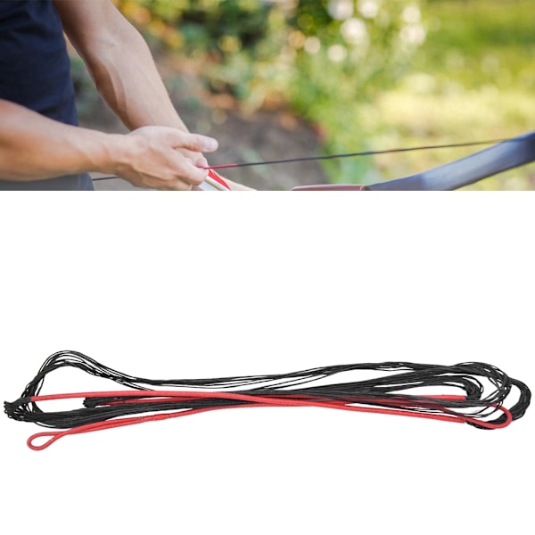 Nylon Universal Bueutstyr Forsyninger Buestreng Buestrenge for Recurve Bue Longbow Jakt Svart Rød 12 Tråder 70