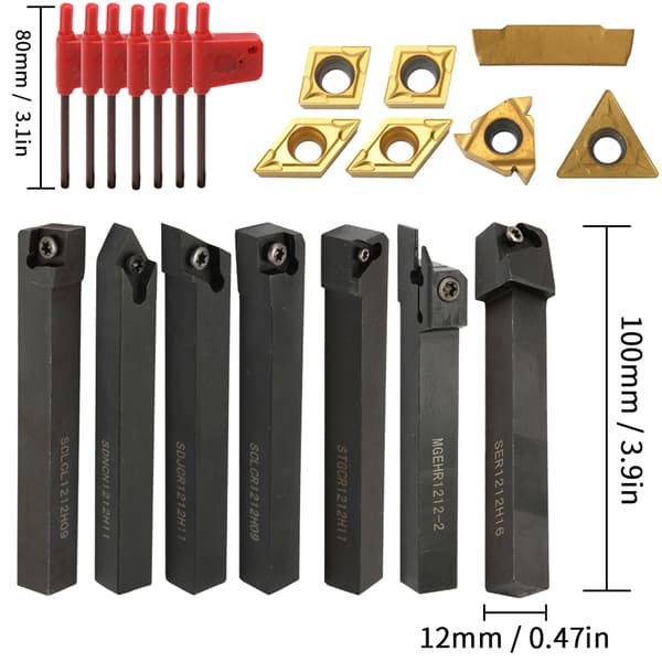 21 STK Multifunktionelle Solid Carbide Indsatser Holder Borestang Med Skruenøgler Til Drejebænkværktøjer
