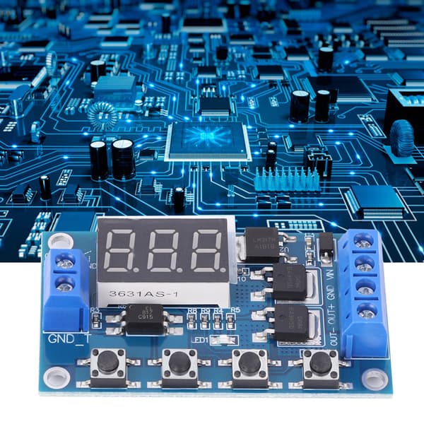 Timer Delay Switch Kretskort Trigger Cykel Timing Dubbel MOS Rör Kontroll 12 24V