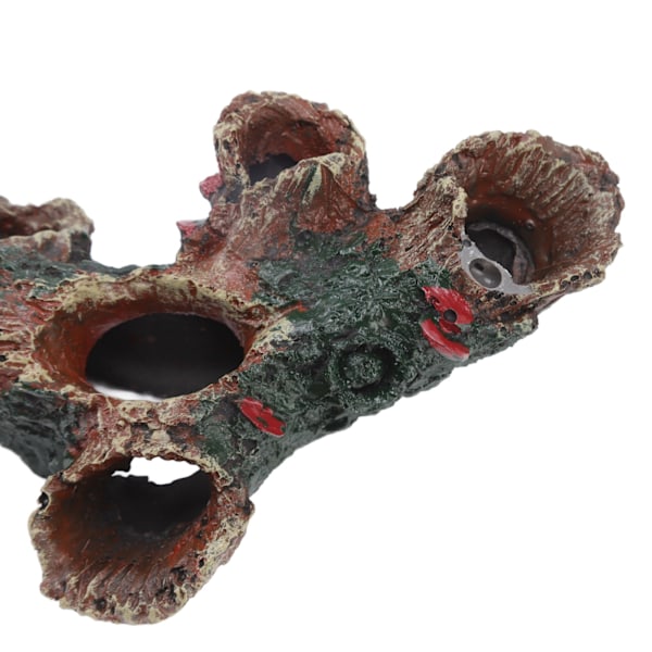 Akvarium Tre Stamme Dekorasjon Resin Høy Simulering Falmefri Akvarium Tre Stamme Ornament med Hull GM0641