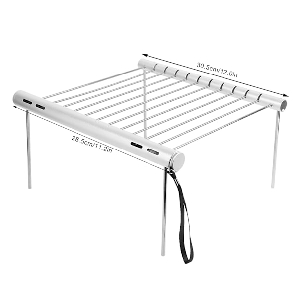 Rostfritt Stål Kolgrill Bärbar Vikbar Grill för Utomhus Camping Matlagning Picknick
