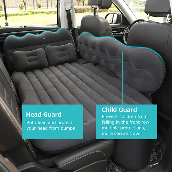 Madrass Bil Oppblåsbar Reiseseng Hjem Utendørs Campingmatte Bak Flocking Pluss Luftmadrass for SUV