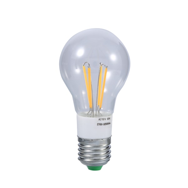 E27 12V COB LED-glödlampa med glödtråd 360 grader Icke-dimmbar Ny (4W Varmvit)