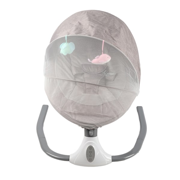 Elektrisk babysäng för spädbarn Nyfödd USB-kontakt Fjärrkontroll Baby Lugnande Gunga Spjälsäng Grå