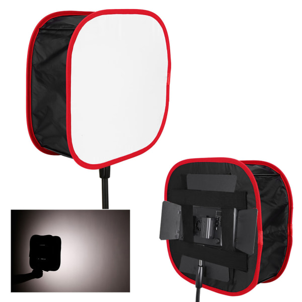 Hopfällbar Fotografi Fyrkantig LED-videoljusspridare Softbox-kit Tillbehör