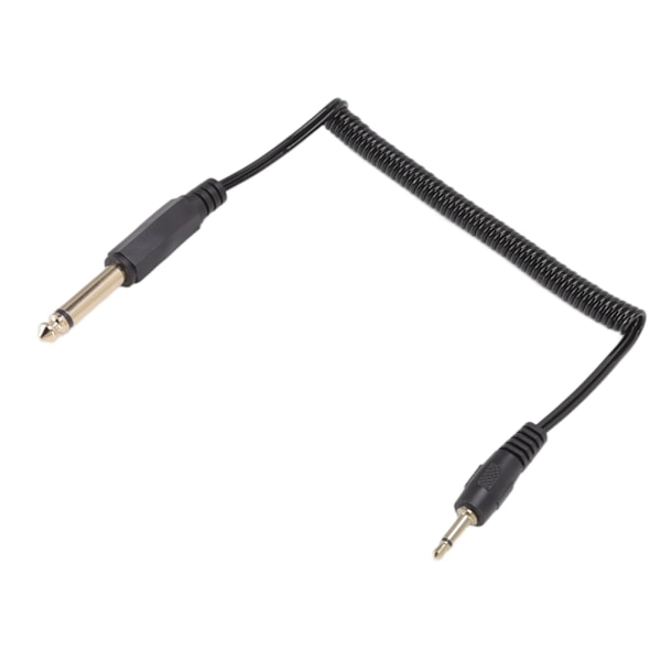 6,35 mm til 3,5 mm spiralsnoet kabel, forgyldt, udtrækkelig, plug and play, bærbar lydadapterkabel til PC, bærbar computer, MP3, mono han til 3,5 mm mono han