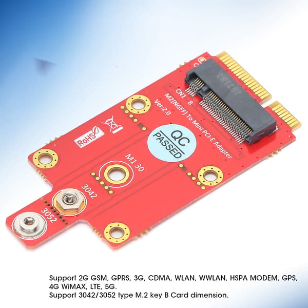 M.2 Key B til Mini PCIE Adapter Konverter Modul PC Laptop Stasjonær Datamaskin Tilbehør
