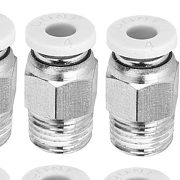 10 stk. lige pneumatiske fittings sølv M10 gevind 3D printer tilbehør PC4‑01